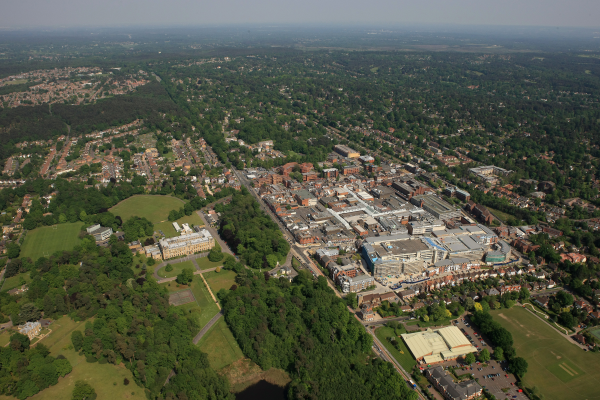 Aerial view of some of Surrey Heath