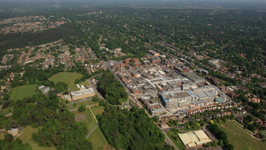 Aerial view of some of Surrey Heath