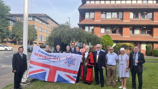 Flag raising ceremony for National Emergency Services Day