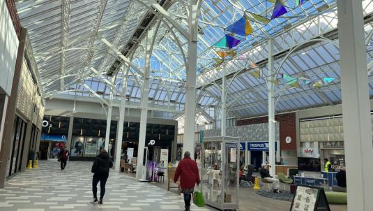 inside The Square shopping centre in Camberley