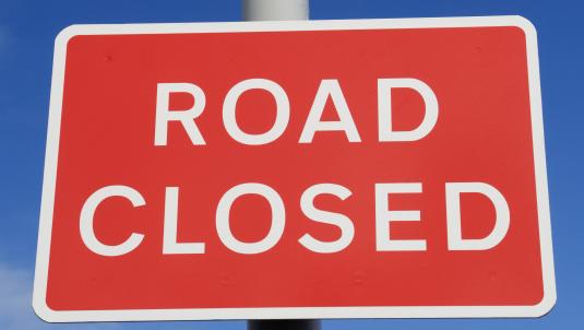 Road Closed sign