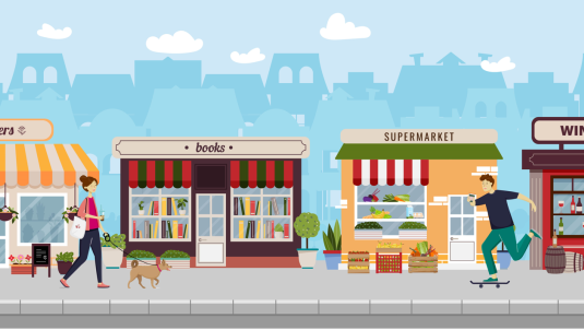 Shops on a high street
