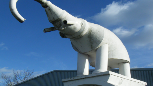 An image of the Camberley Elephant sculpture.