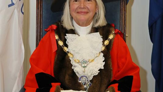Mayor of Surrey Heath Cllr Louise Ashbery (seated)