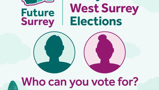 Future Surrey. 7 May 2026. West Surrey Elections. Who can you vote for?