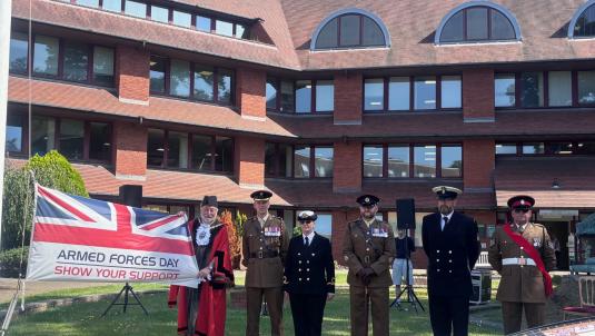 Armed forces flag raising event