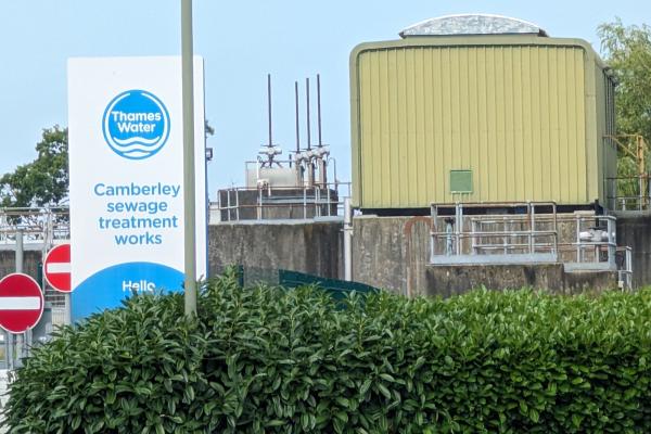 Thames Water Camberley Sewage Treatment Works sign