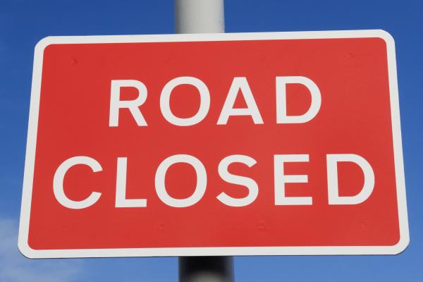 Road Closed sign