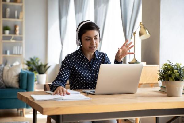 Woman working from home