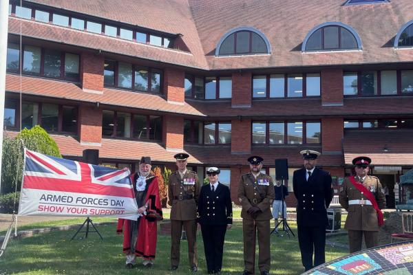Armed forces flag raising event