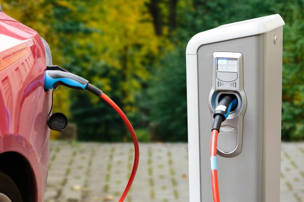 Image of an electric car charging