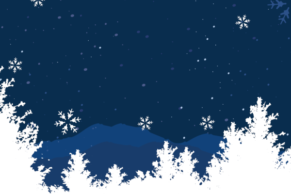 Dark blue background with snowy pattern