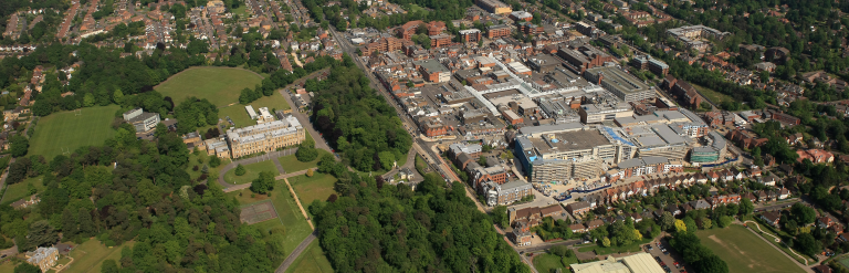 Aerial view of some of Surrey Heath