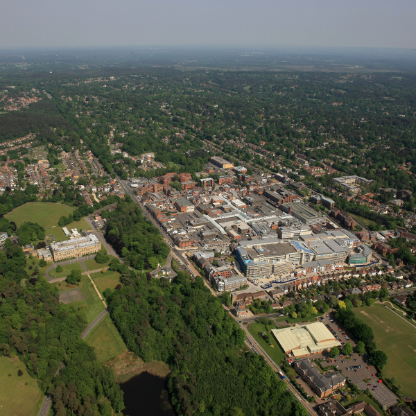 Aerial view of some of Surrey Heath