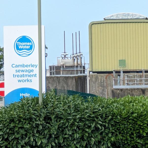 Thames Water Camberley Sewage Treatment Works sign