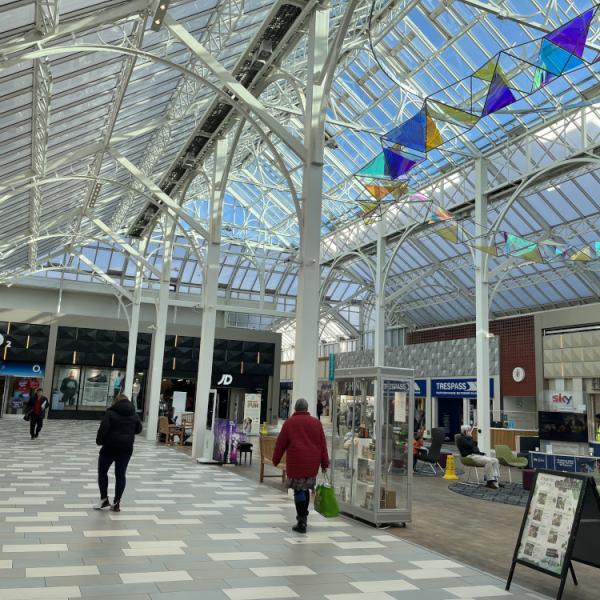 inside The Square shopping centre in Camberley