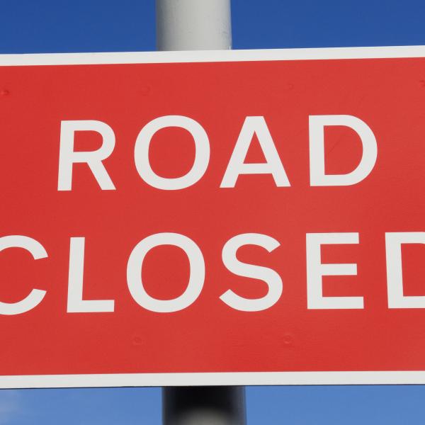 Road Closed sign