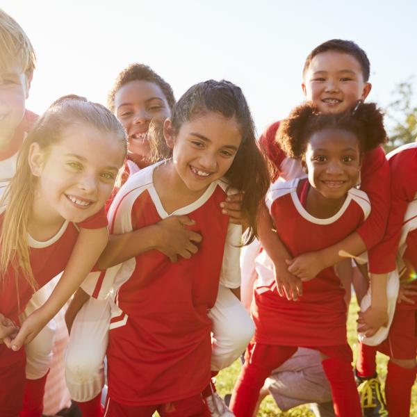 children playing sport