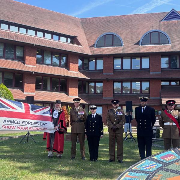 Armed forces flag raising event